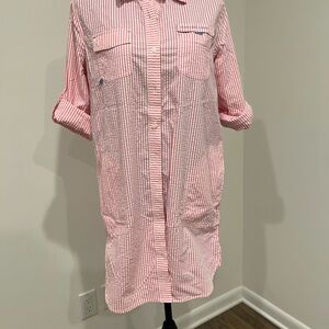 Vineyard Vines Pink Striped Swim Coverup